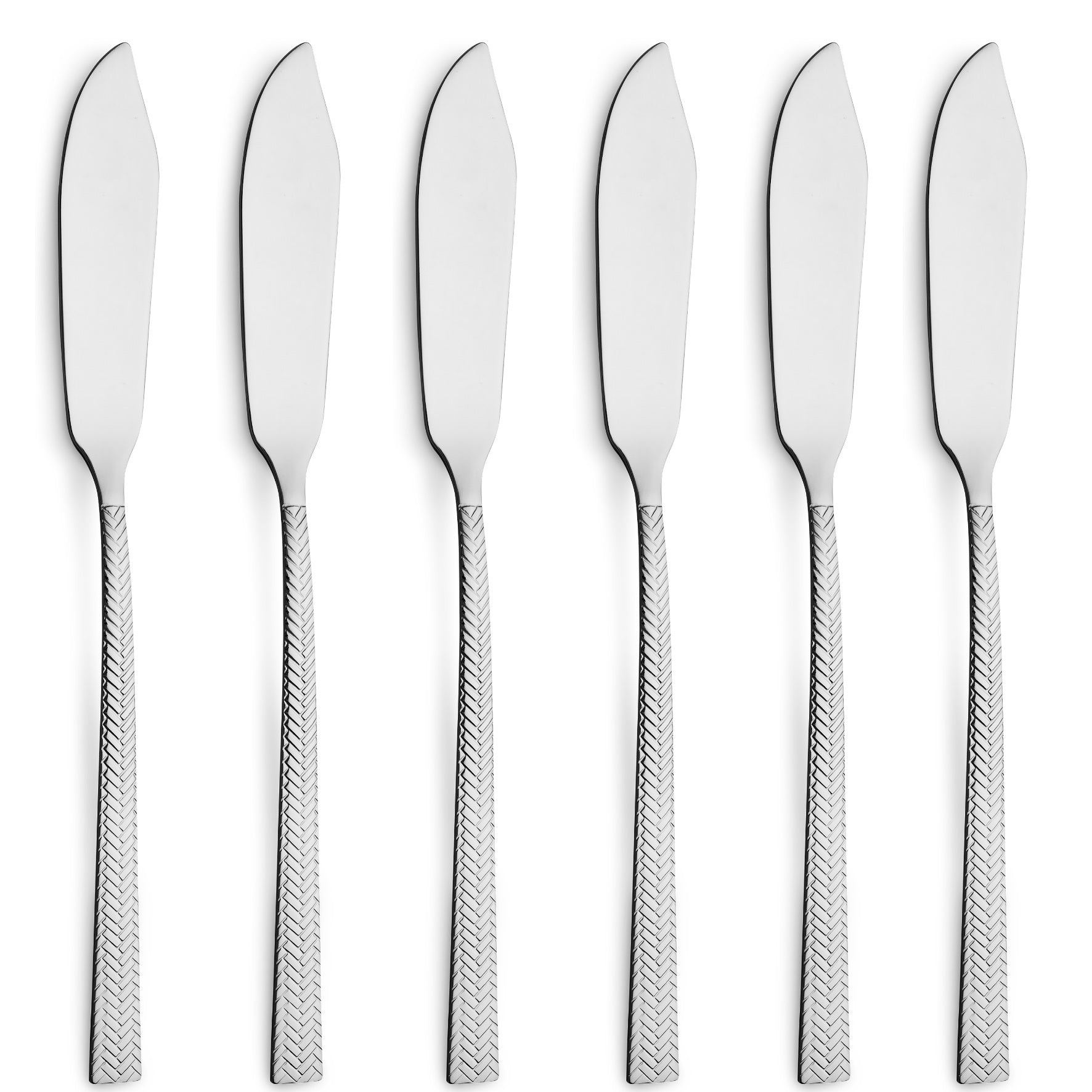 Hera 6er Set Fischmesser 18/10 Edelstahl Rostfrei 211mm spülmaschinenfest