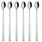 Invicta 6er Set Eis-/Longdrinklöffel  18/10 Edelstahl Rostfrei 201mm spülmaschinenfest